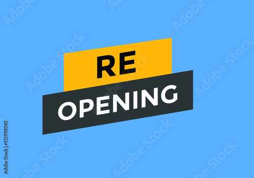 Re-opening button. Re-opening web templates. Social Media banner.