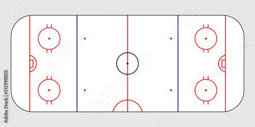 Ice hockey field, top view