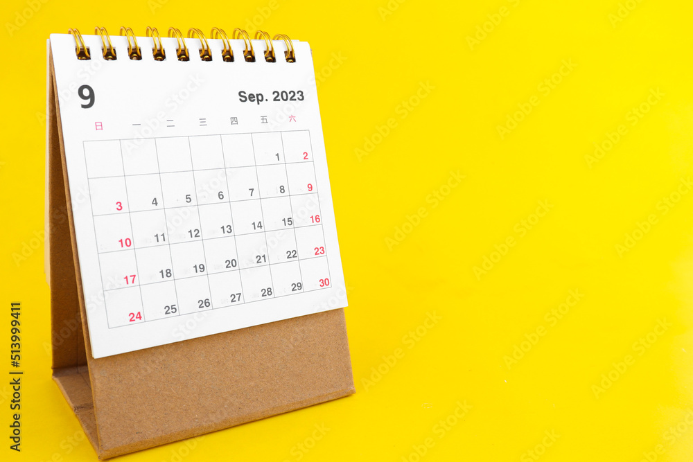 calendar September 2023 on a yellow background calendar September 2023 on a yellow background