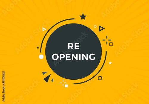re-opening vector illustration. Web button template