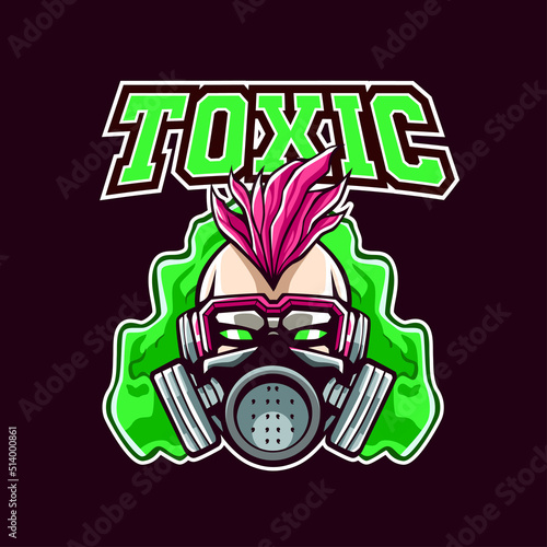 Toxic Skull Mask Mascot Logo