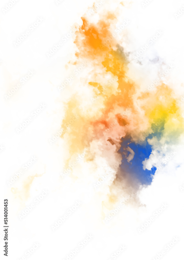 Fototapeta premium Abstract colorful watercolor on white background. Digital art painting.