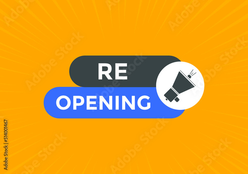 re-opening vector illustration. Web button template