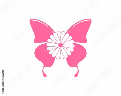 Butterfly with flower silhouette logo © Jefry Maviskho