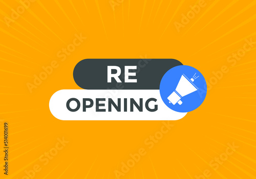 re-opening vector illustration. Web button template