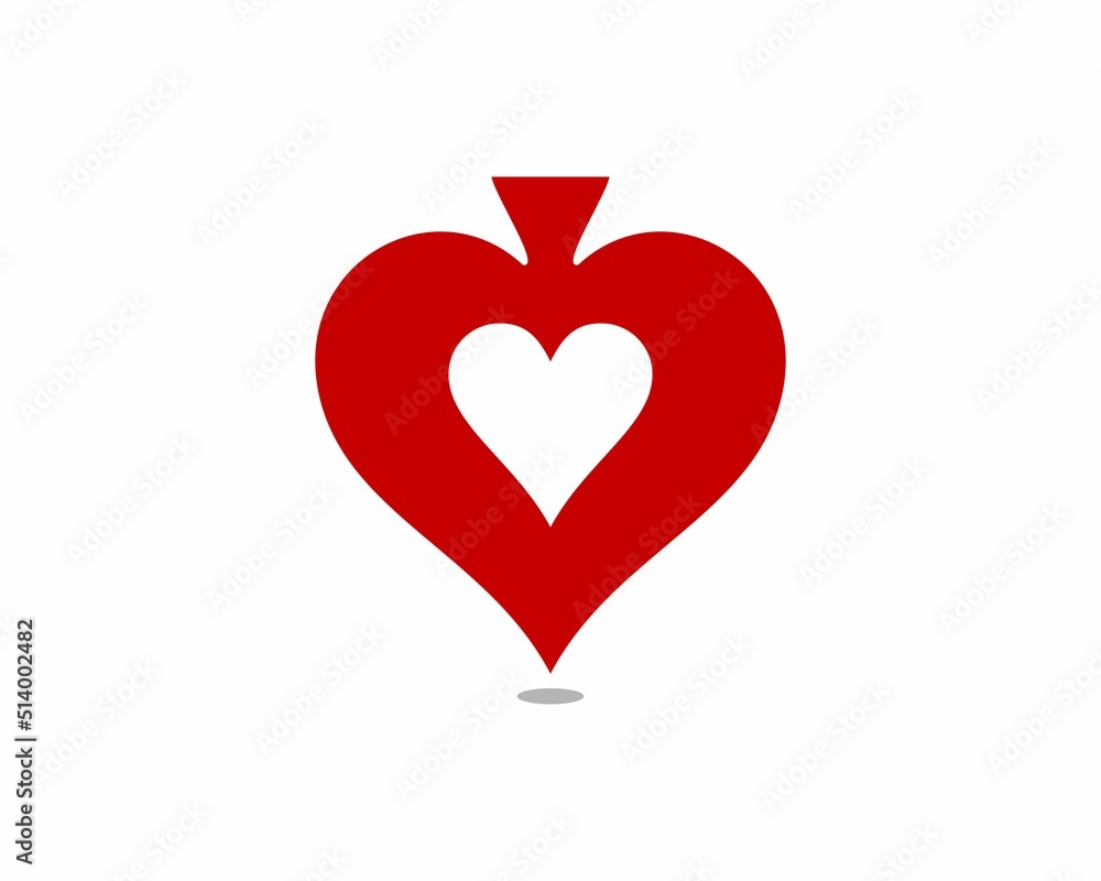 Spade and love silhouette inside logo Spade and love silhouette inside logo