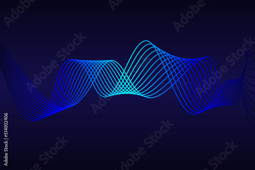 Blue wave on light rays stripes lines background shiny science bright futuristic banner energy technology concept design Digital speed motion blur
