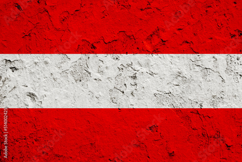 Flag of Austria on old grunge wall background