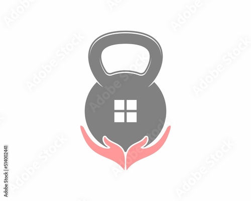 Gym kettle bell with house window inside