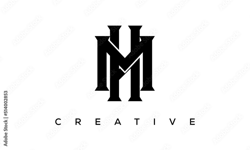 Initial Letters MH HM Monogram Logo Design With Creative Style initial-letters-mh-hm-monogram-logo-design-with-creative-style