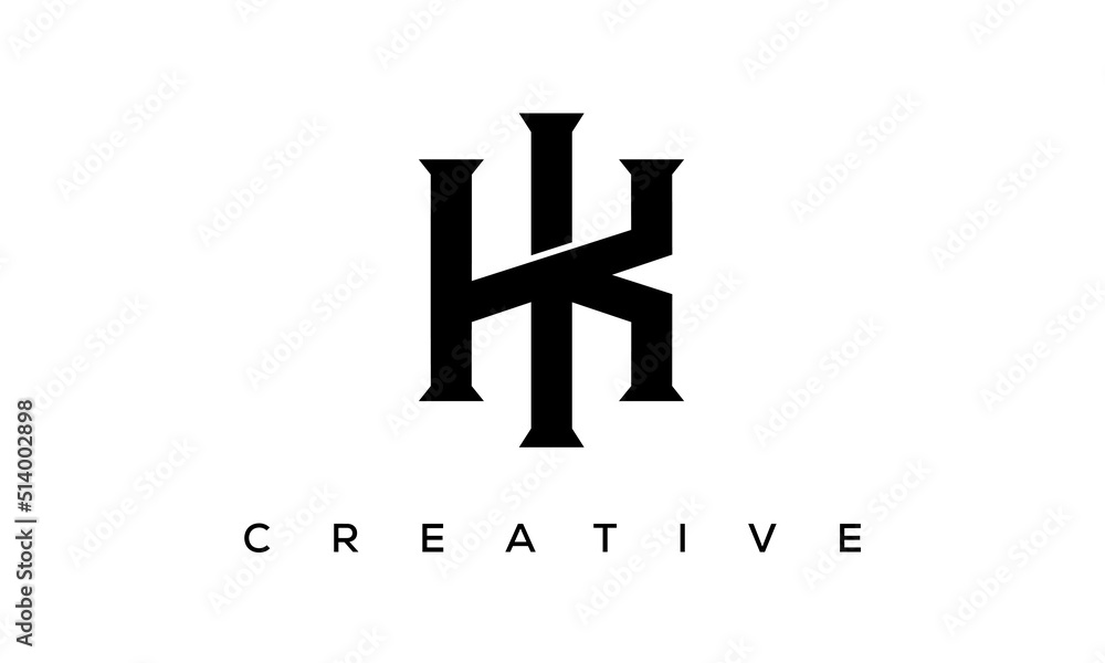 Initial letters KI, IK monogram logo design with creative style ...