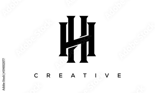 Initial letters HH monogram logo design with creative style alphabet symbol. spiral letters universal elegant vector emblem, logotype. graphic alphabet symbol for corporate identity