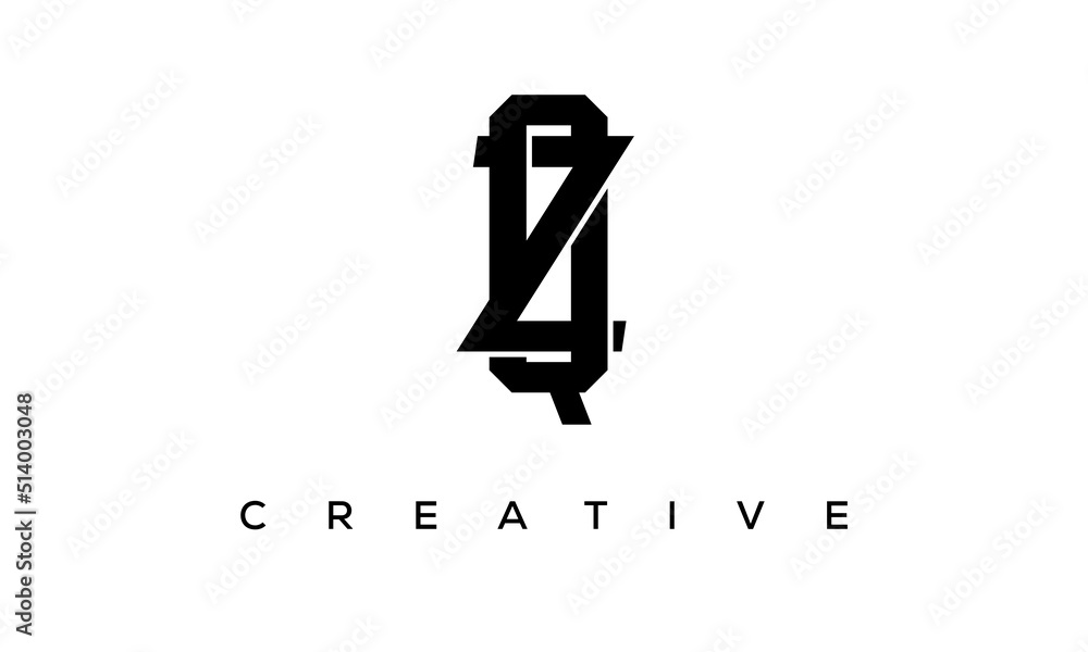 Initial letters ZQ, QZ monogram logo design with creative style ...