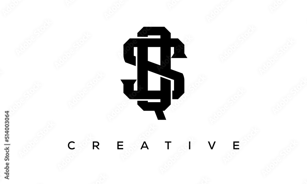 Initial letters SQ, QS monogram logo design with creative style ...
