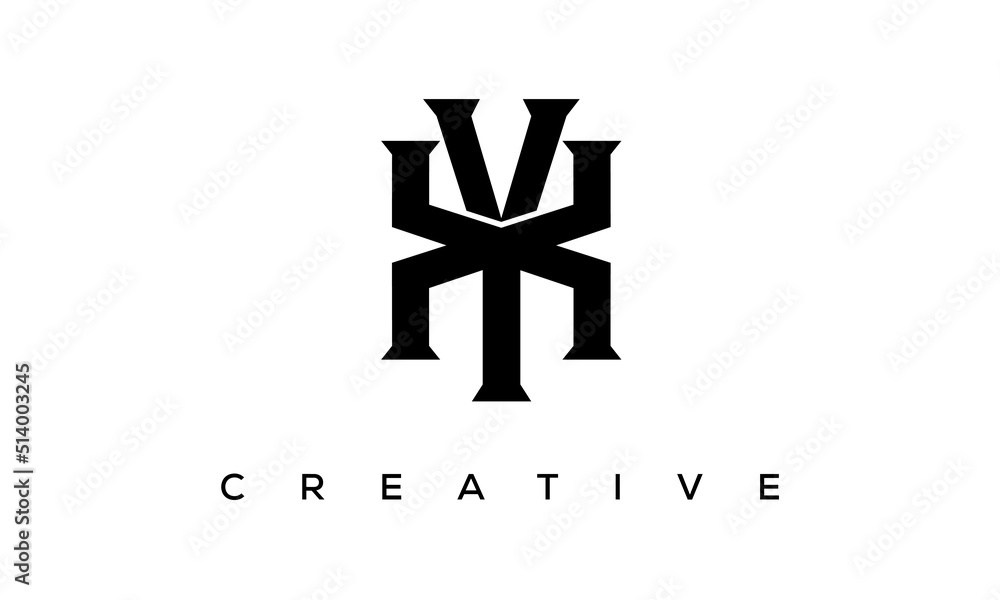 Initial letters XY, YX monogram logo design with creative style ...