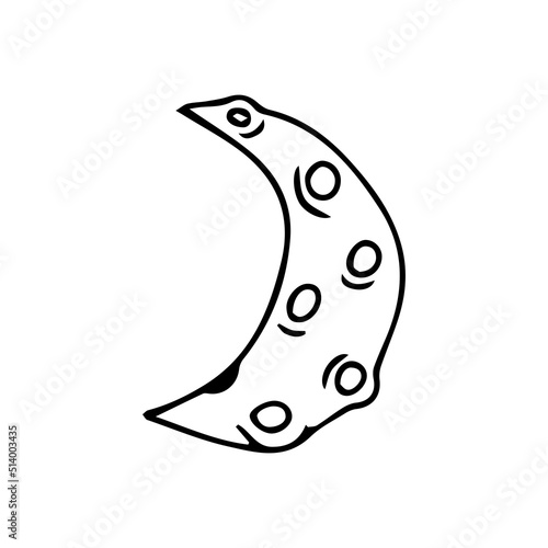 Vector icon. Doodle-style pictogram - moon

