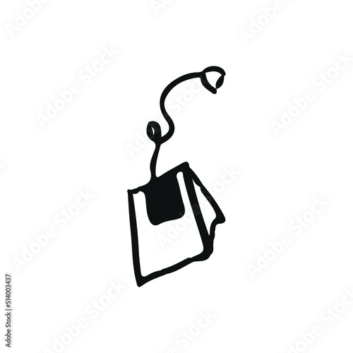 Vector drawn tea bag in doodle style