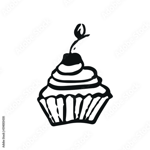 drawn cake in doodle style