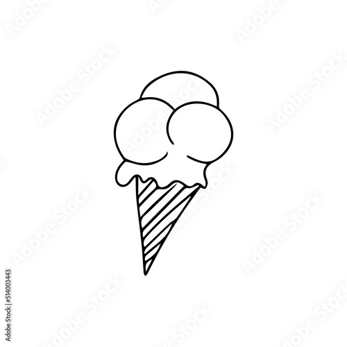 Vector icon. Doodle style pictogram - ice cream

