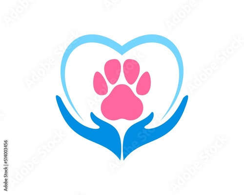 Hand care with pet finger print and love shape