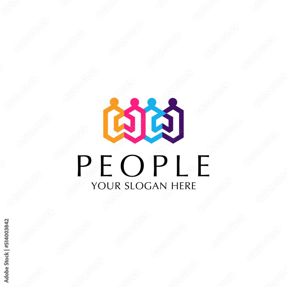 People logo design icon template