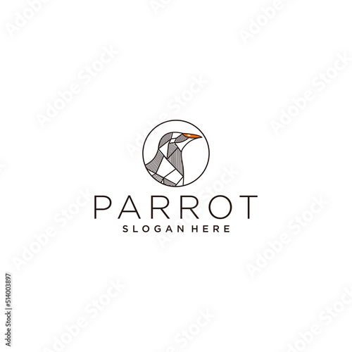 Parrot logo design icon template