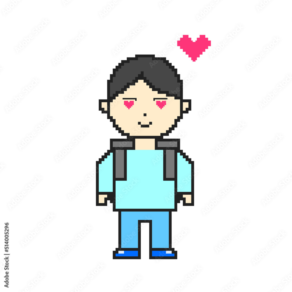 Pixel art mellifluous elementary school boys Pixel art mellifluous elementary school boys