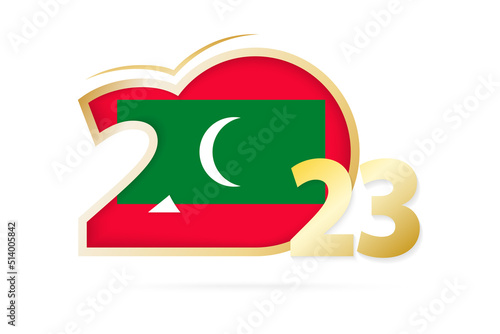 Year 2023 with Maldives Flag pattern.