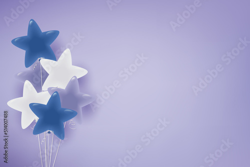 中間色の星形風船イラスト背景