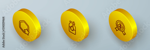 Set Isometric line Honeycomb, Jar of honey and dipper stick and Best bee icon. Vector