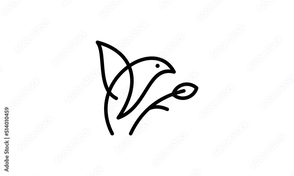 bird leaf line icon symbol. birds vector illustration. bird leaf line icon symbol. birds vector illustration.
