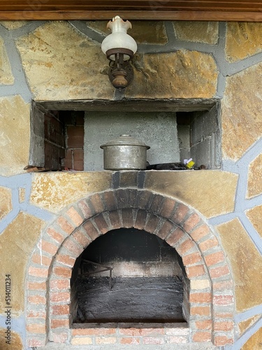 an old fireplace