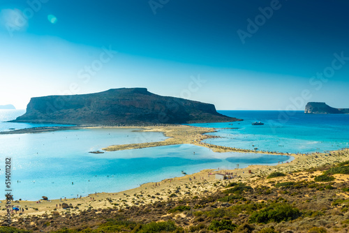 Amazing crystal clear water in the Balos Lagoon, Crete, Greece