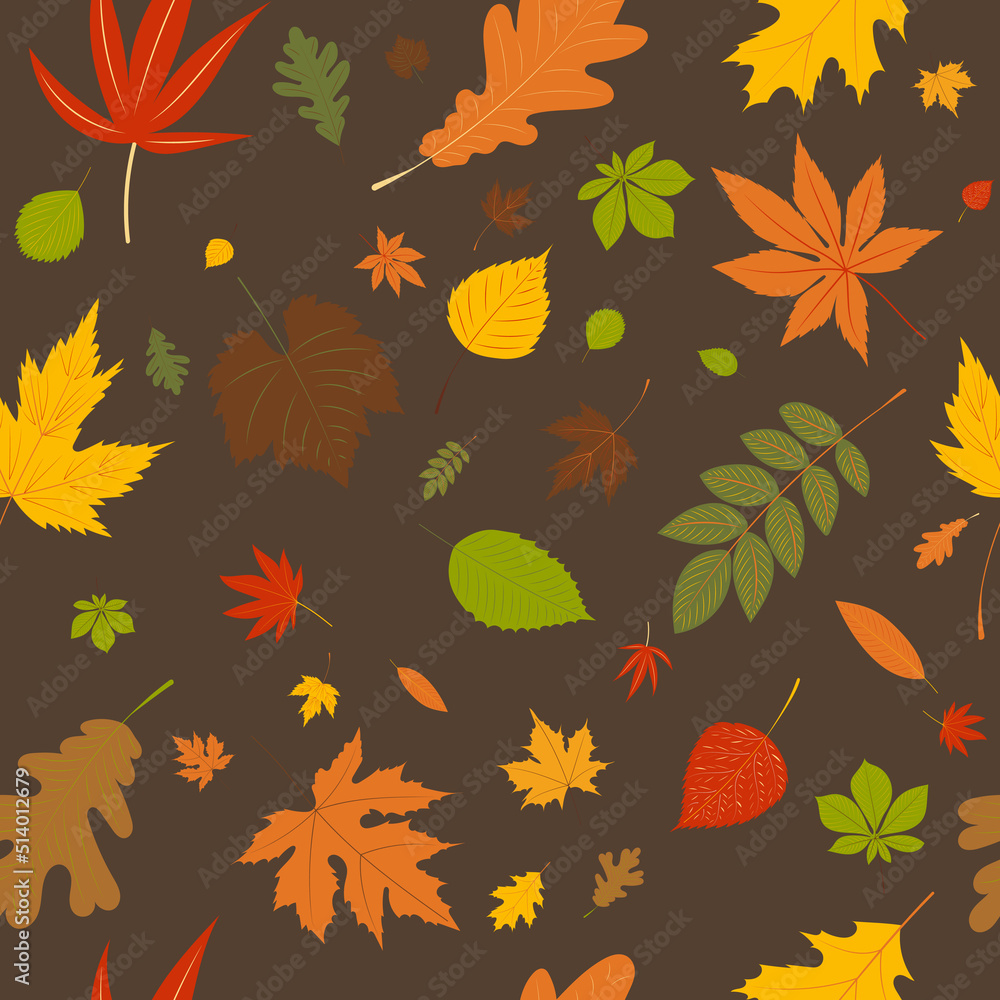 autumn seamless background in flat design