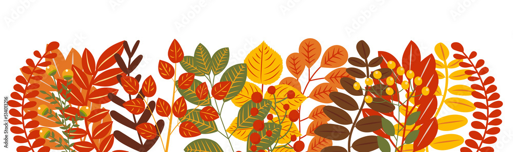 autumn leaves in flat design, isolated vector autumn leaves in flat design, isolated vector