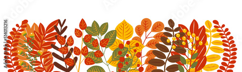 Fototapeta Naklejka Na Ścianę i Meble -  autumn leaves in flat design, isolated vector