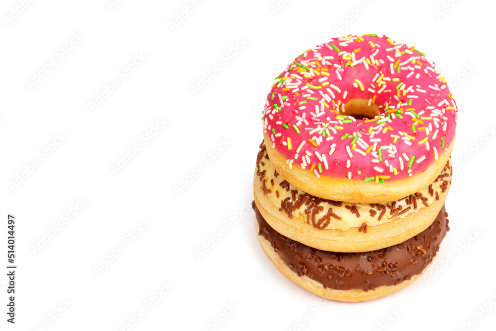 A stack of assorted donuts A stack of assorted donuts