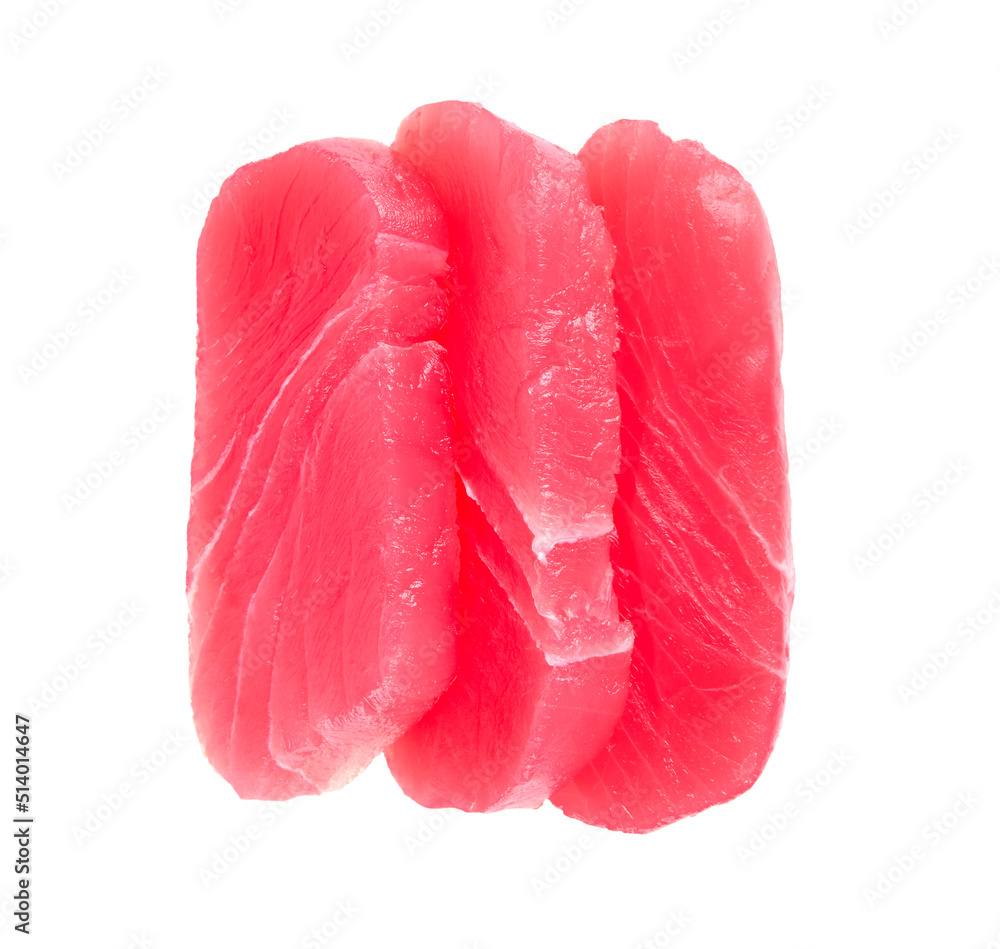 Raw tuna fish isolated on white background Raw tuna fish isolated on white background