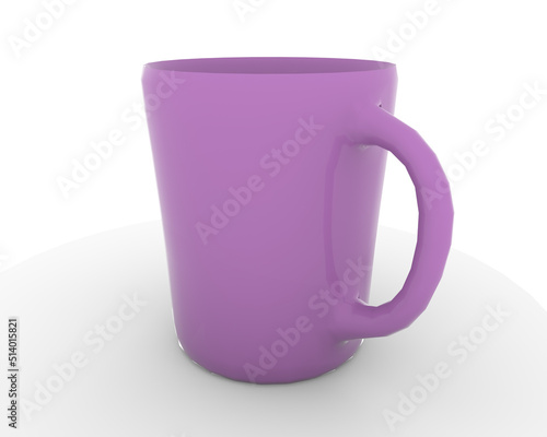 pink cup isolated on white background