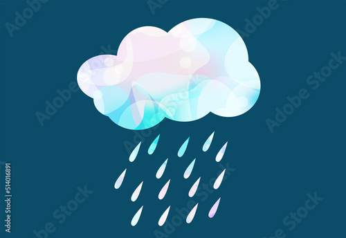 rain and cloud, rainy season, weather nature background, Flood natural disaster, vector illustration.