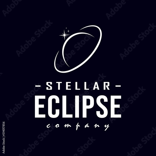 Space eclipse star simple logo design vector template