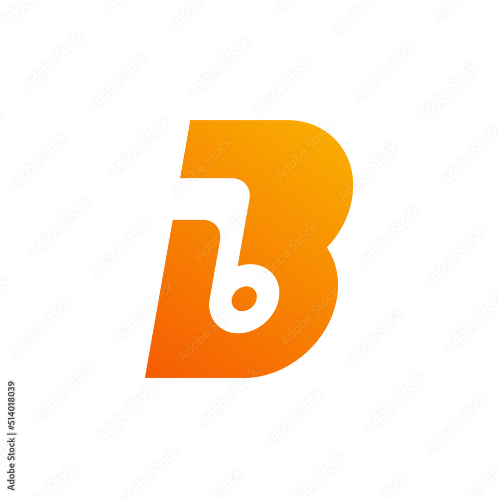 simple letter B and earphone music logo icon. simple letter B and earphone music logo icon.
