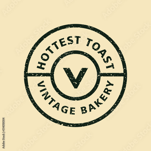 Vintage classic toast badge Logo design