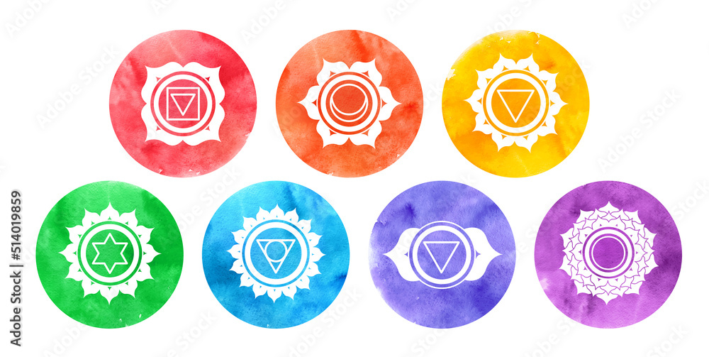 Vector illustration set of chakra shapes Vector illustration set of chakra shapes