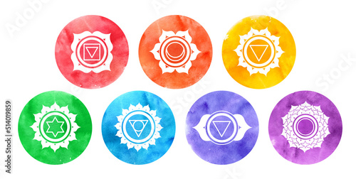 Vector illustration set of chakra shapes photo
