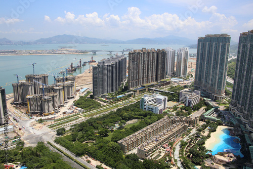 Cityscape of Tung Chung Bay in Hong Kong 