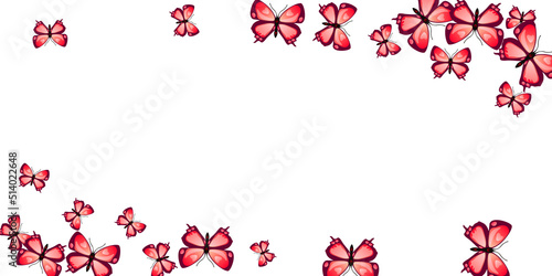 Exotic red butterflies abstract vector wallpaper. Spring ornate moths. Simple butterflies abstract kids illustration. Gentle wings insects graphic design. Nature beings. photo