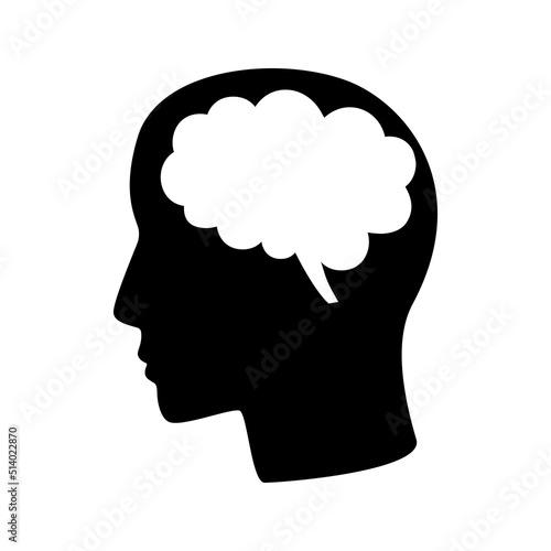 Blank mind silhouette template. Clipart image