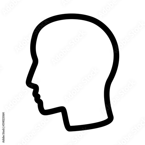 Human head profile line icon. Clipart image isolated on white background