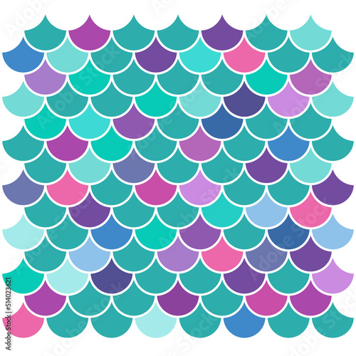 Mermaid scale pattern. Clipart image isolated on white background